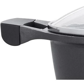 Suppenauflauf aus Marmor - Mit Glasdeckel schwarz - 20 cm - 0