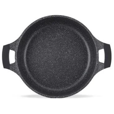 Suppenauflauf aus Marmor - Mit Glasdeckel schwarz - 20 cm - 1