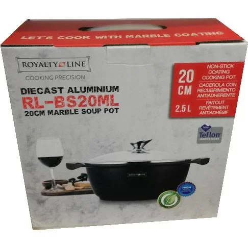 Suppenauflauf aus Marmor - Mit Glasdeckel schwarz - 20 cm - 3