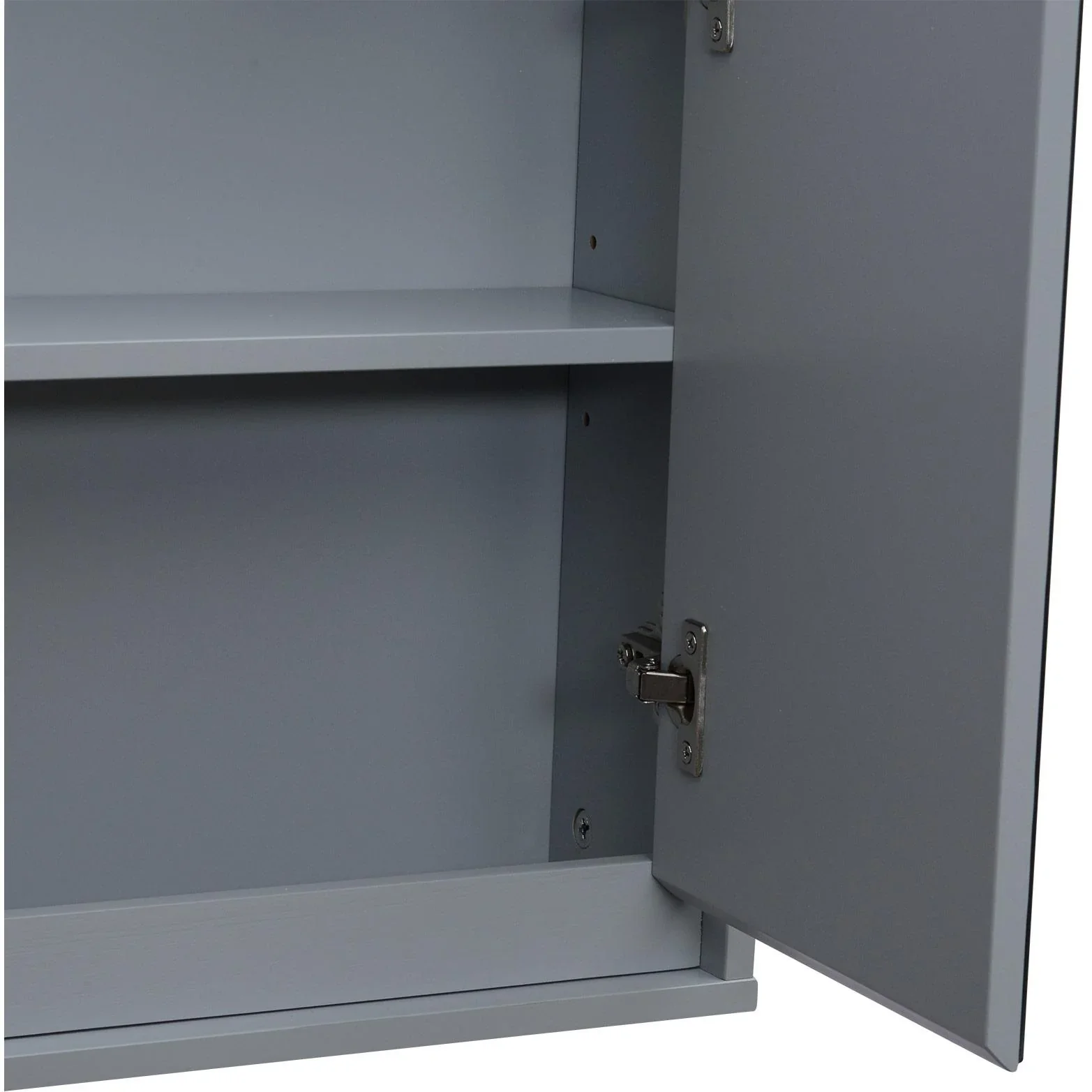 Badschrank Hängeschrank Badmöbel Wandschrank Spiegelschrank Holz Grau 48 x 14,5 x 45 cm - 4