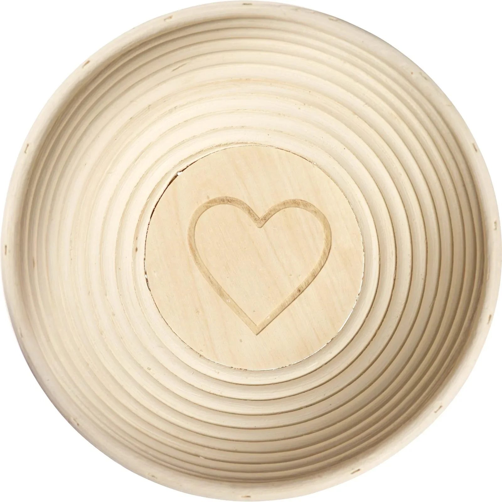 Gärkörbchen rund, mit Herz und Bezug, Ø 24,5 x 8,5 cm - 2