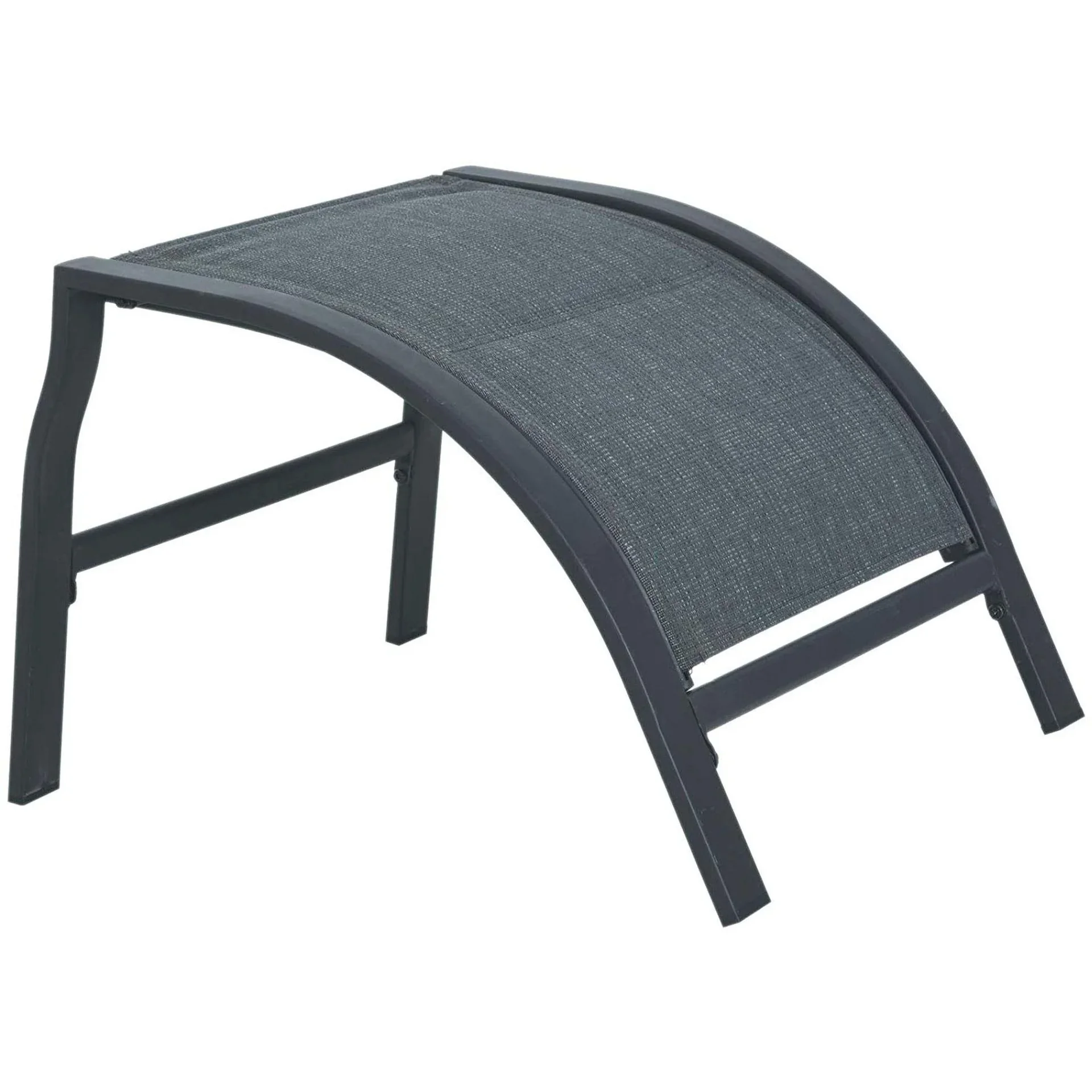 5-tlg, Gartengarnitur Gartensitzgruppe Gartentischset Gartenliege gepolstert Metall + Textilene Grau 2 x Sessel 2 x Hock - 4