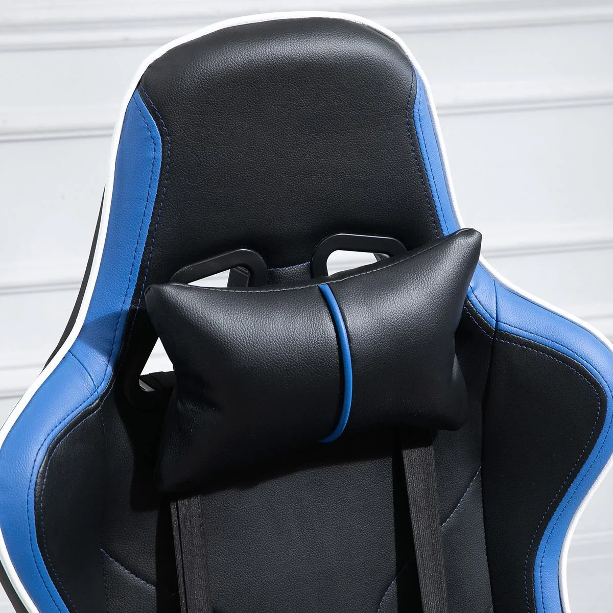 Gamingstuhl ergonomisch geformt Blau, Schwarz - 1