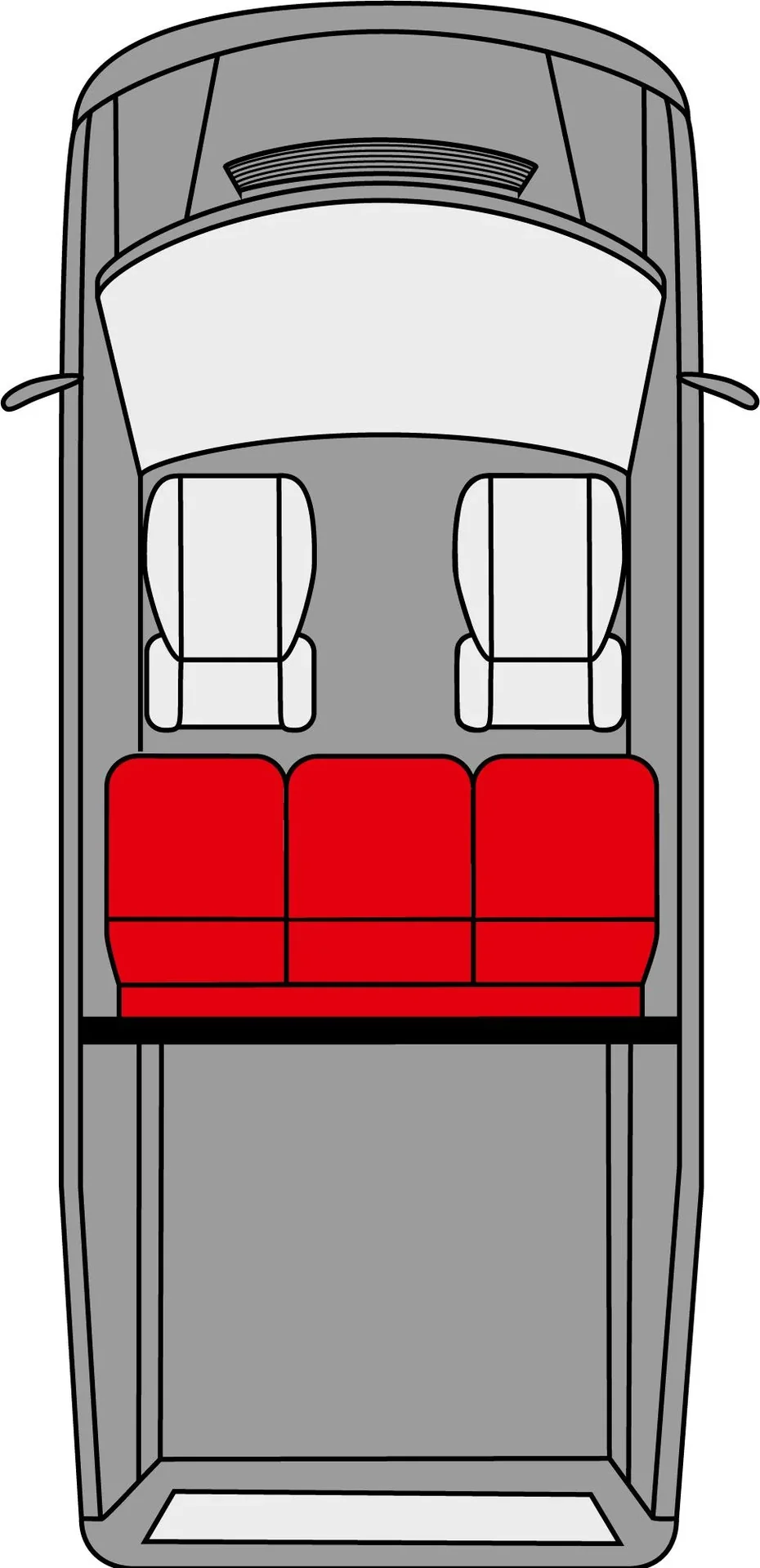 Passform Sitzbezüge VW T6 für 3er Bank Pritsche hinten aus Kunstleder ab Baujahr 07/2015 bis heute - 0