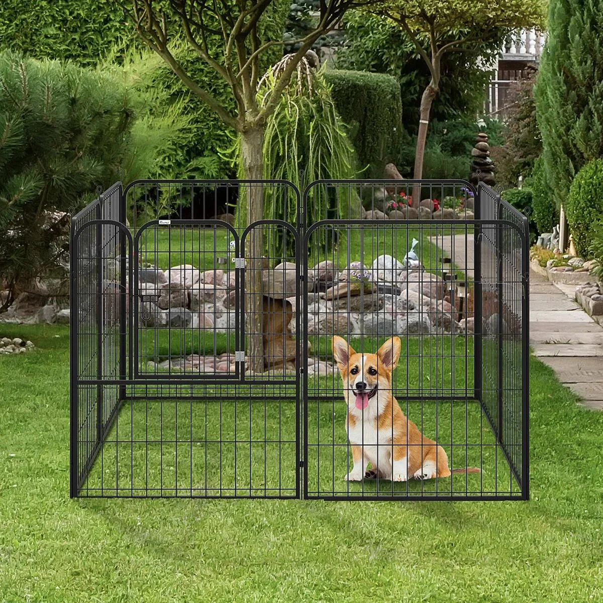 Welpenauslauf Freigehege Laufstall für Haustier Laufgitter Laufstall Hundegehege individuell gestaltbare Form mit Tür Me - 0