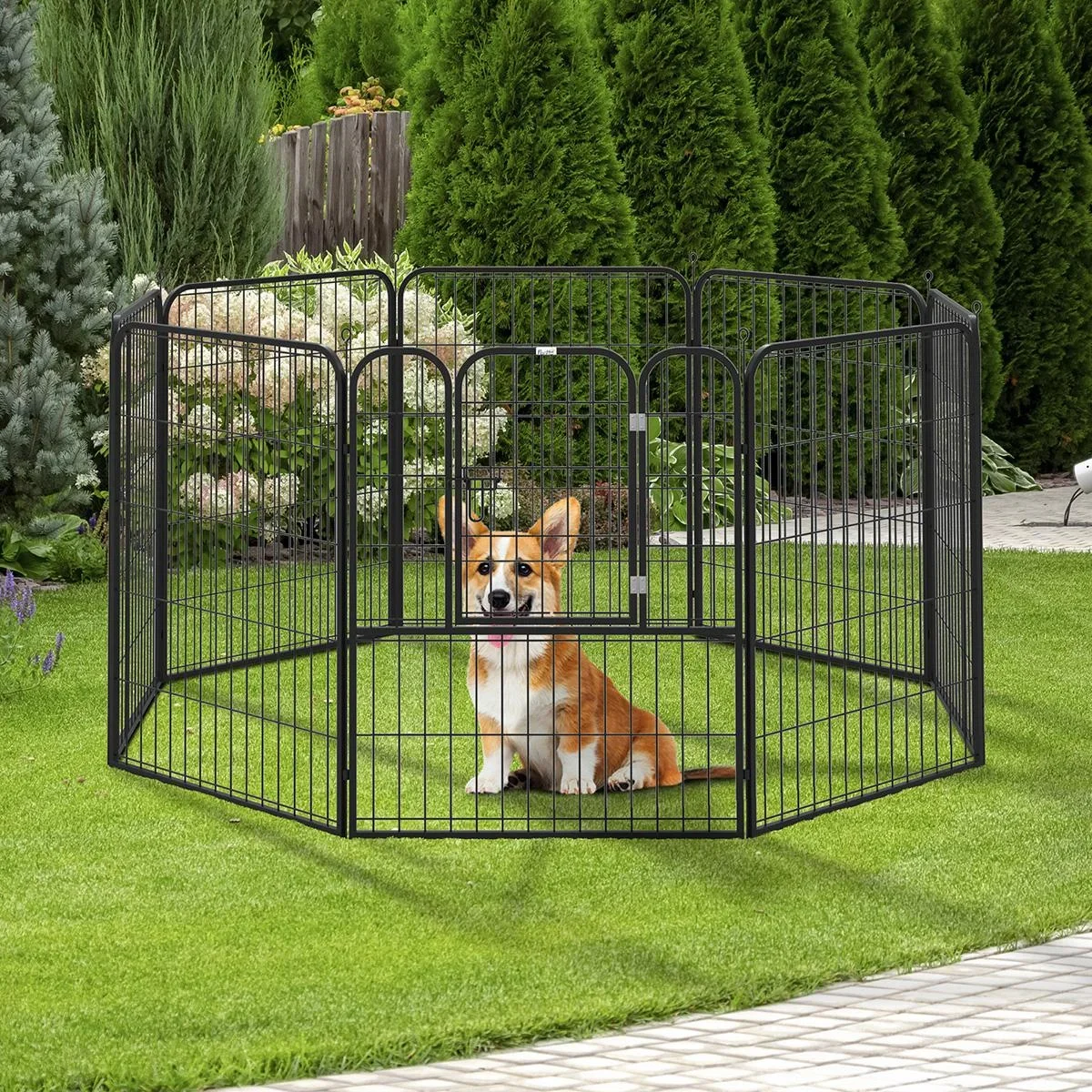 Welpenauslauf Freigehege Laufstall für Haustier Laufgitter Laufstall Hundegehege individuell gestaltbare Form mit Tür Me - 1