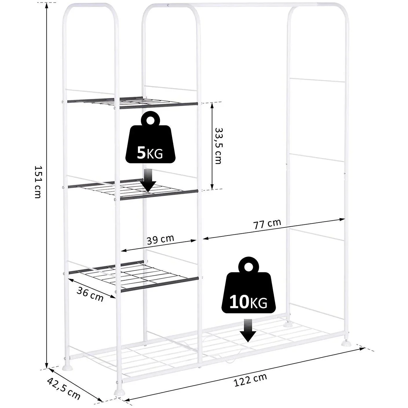 Garderobenständer mit Regal - 5