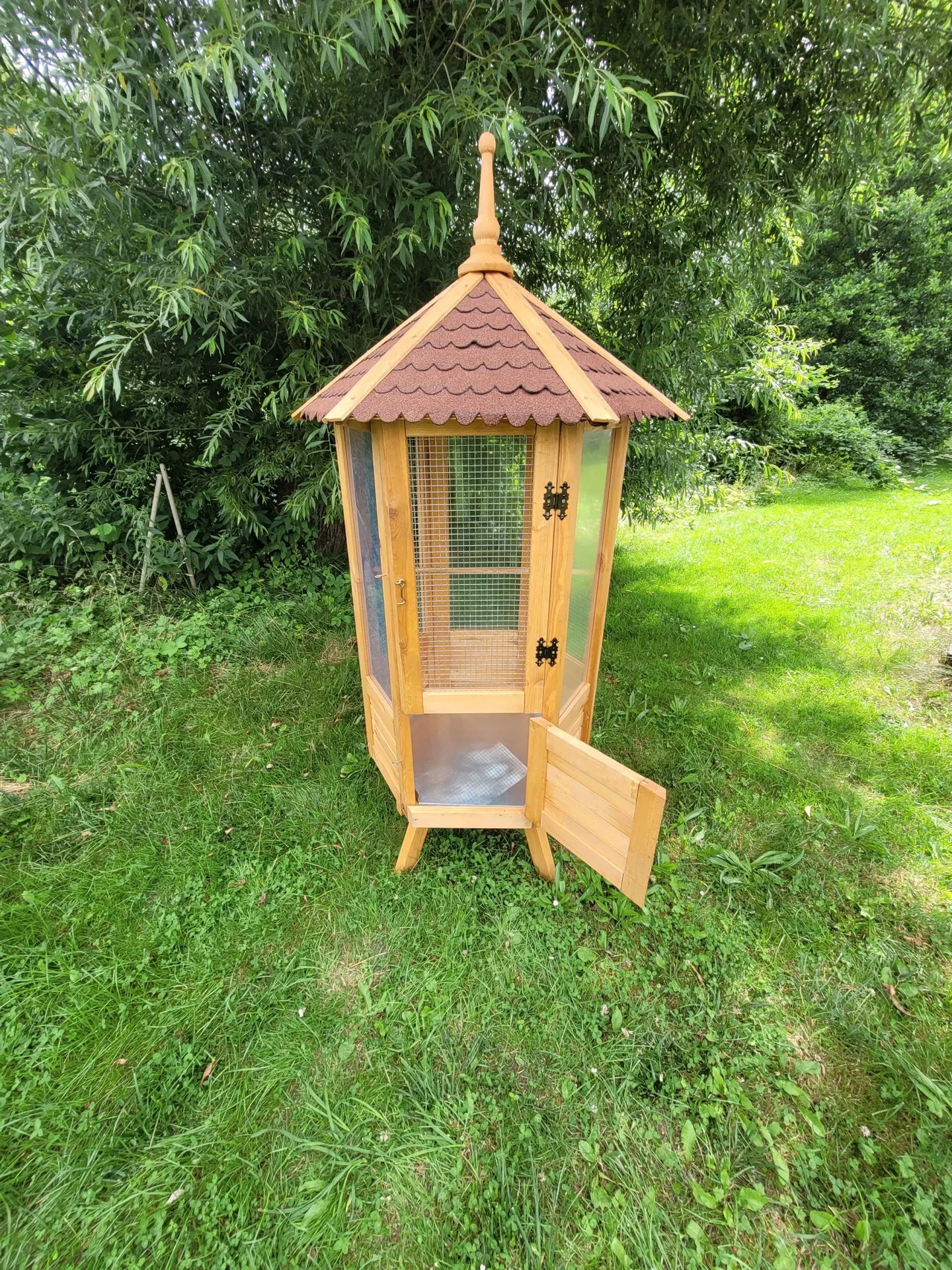 Voliere 6-eckig mit Bitumendach - 0