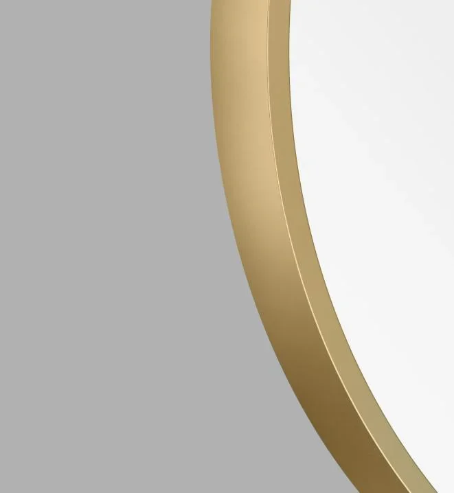 Dekorativer runder Wandspiegel in gold matt Ø 50 cm - hochwertiger robuster Aluminiumrahmen - 3