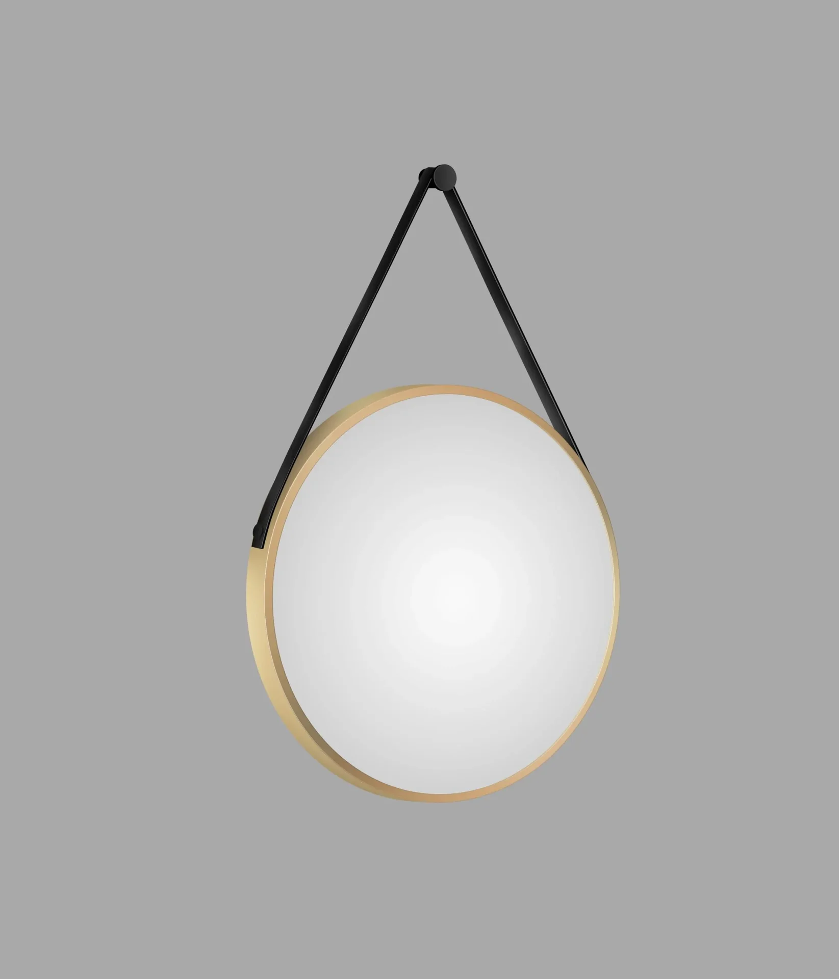 Dekorativer runder Wandspiegel in gold matt Ø 50 cm - hochwertiger robuster Aluminiumrahmen - 5