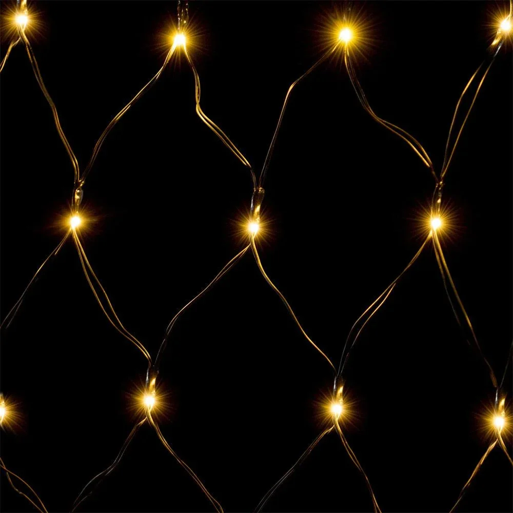Weihnachts-Netzbeleuchtung mit 160 warmweißen LEDs | für den Innen- und Außenbereich | 200 x 150 cm | MIT Fernbedienung - 1
