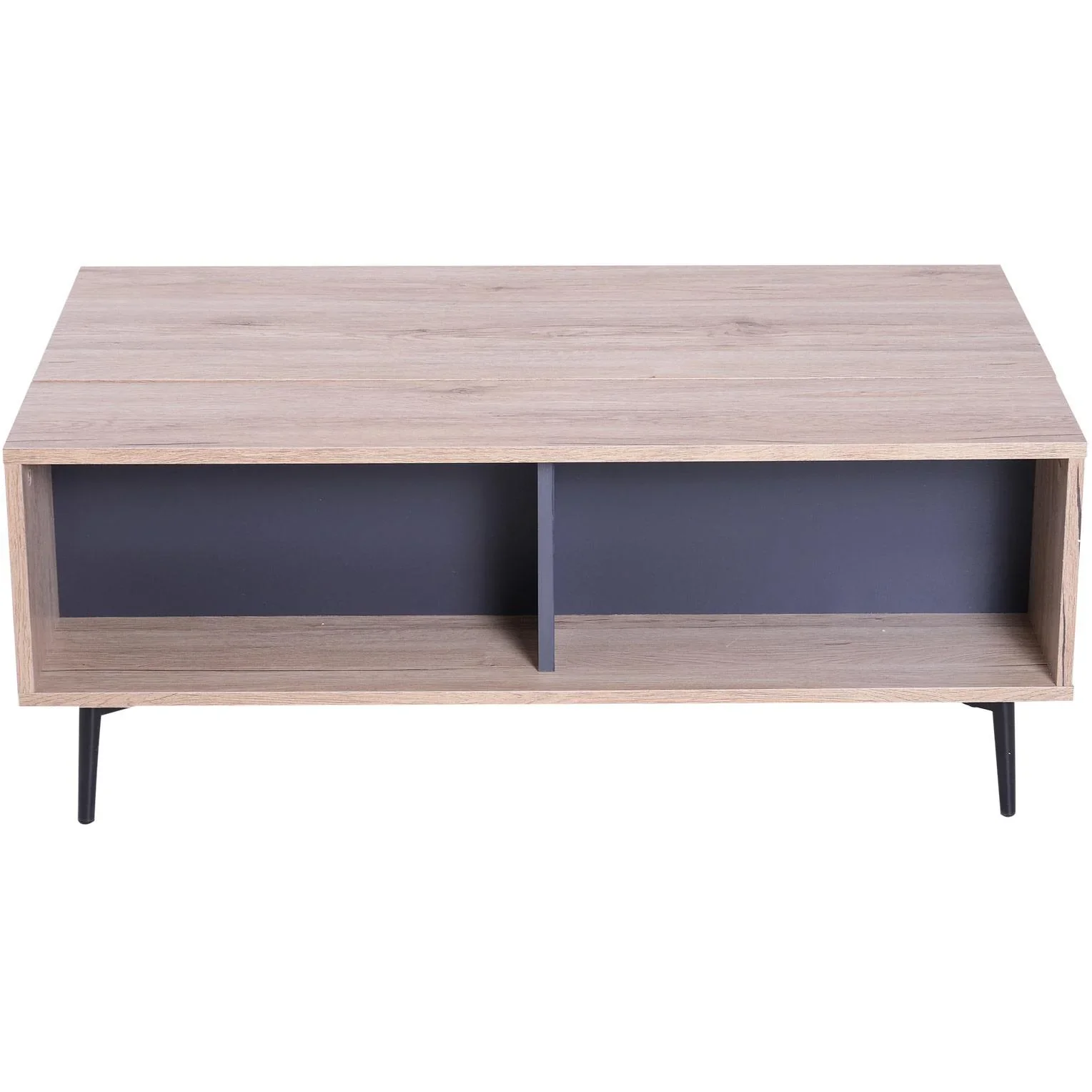 Beistelltisch Couchtisch Tischplatte höhenverstellbar ausklappbar mit Regal Staufach Holz 100 x 58 x (39,3 52,7) cm - 0