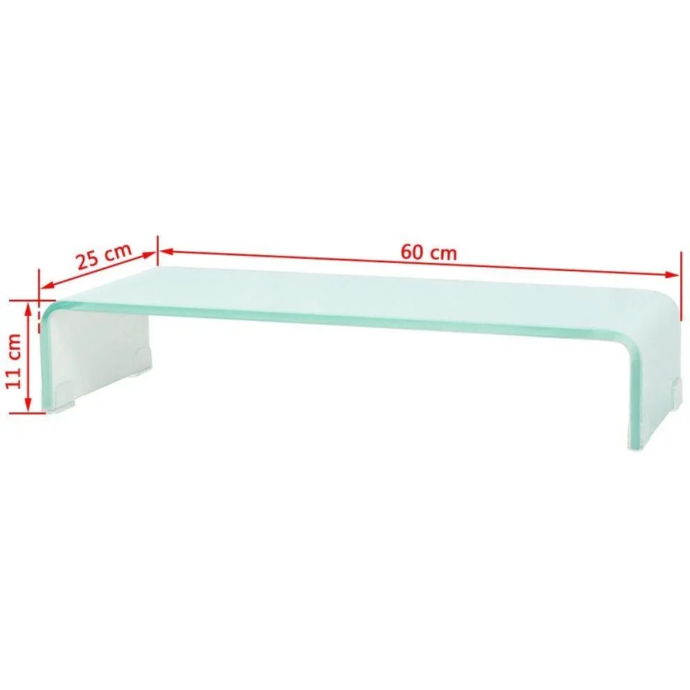 TV-Schrank/Monitorständer weiß 60x25x11 cm Glas - 1