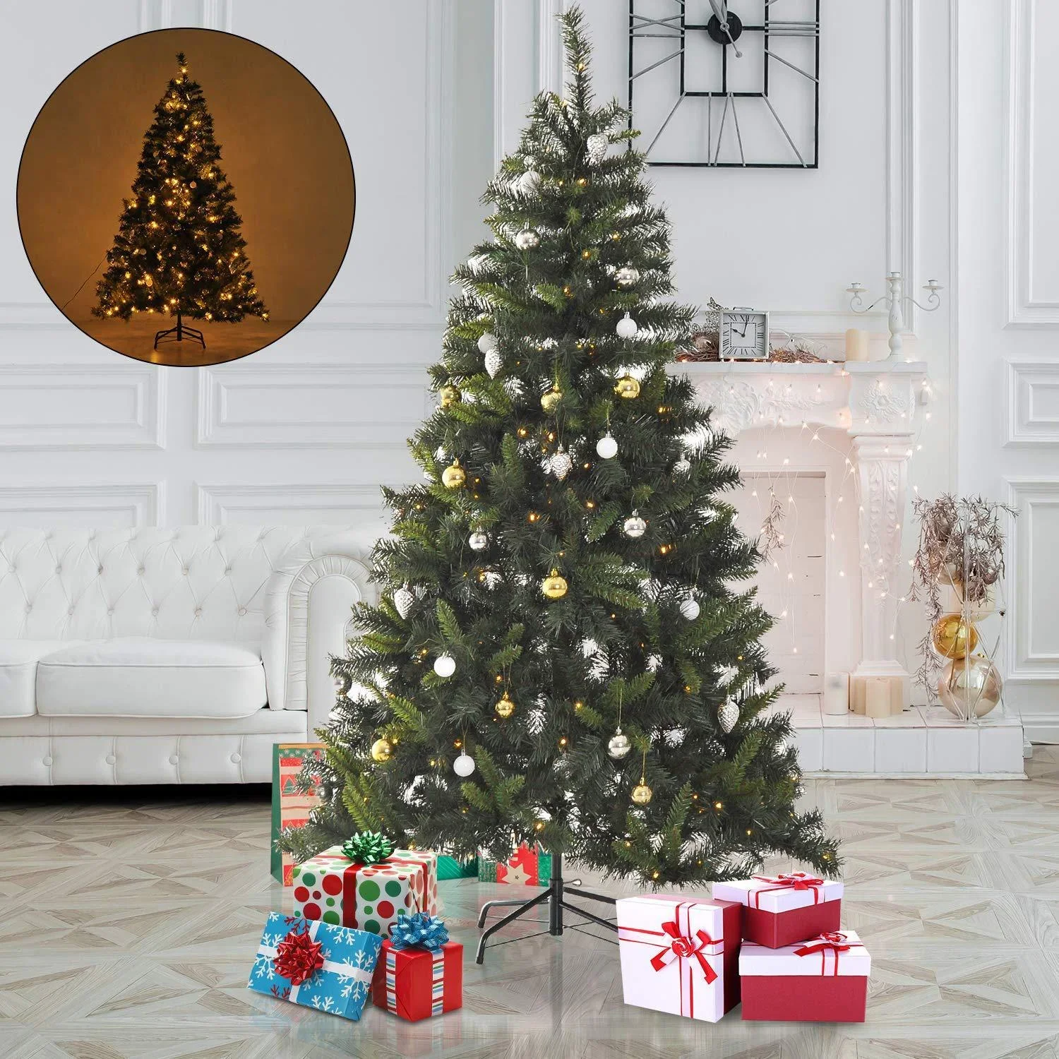 Weihnachtsbaum 180cm Tannenbaum 200 LEDs 745 Spitzen - 0