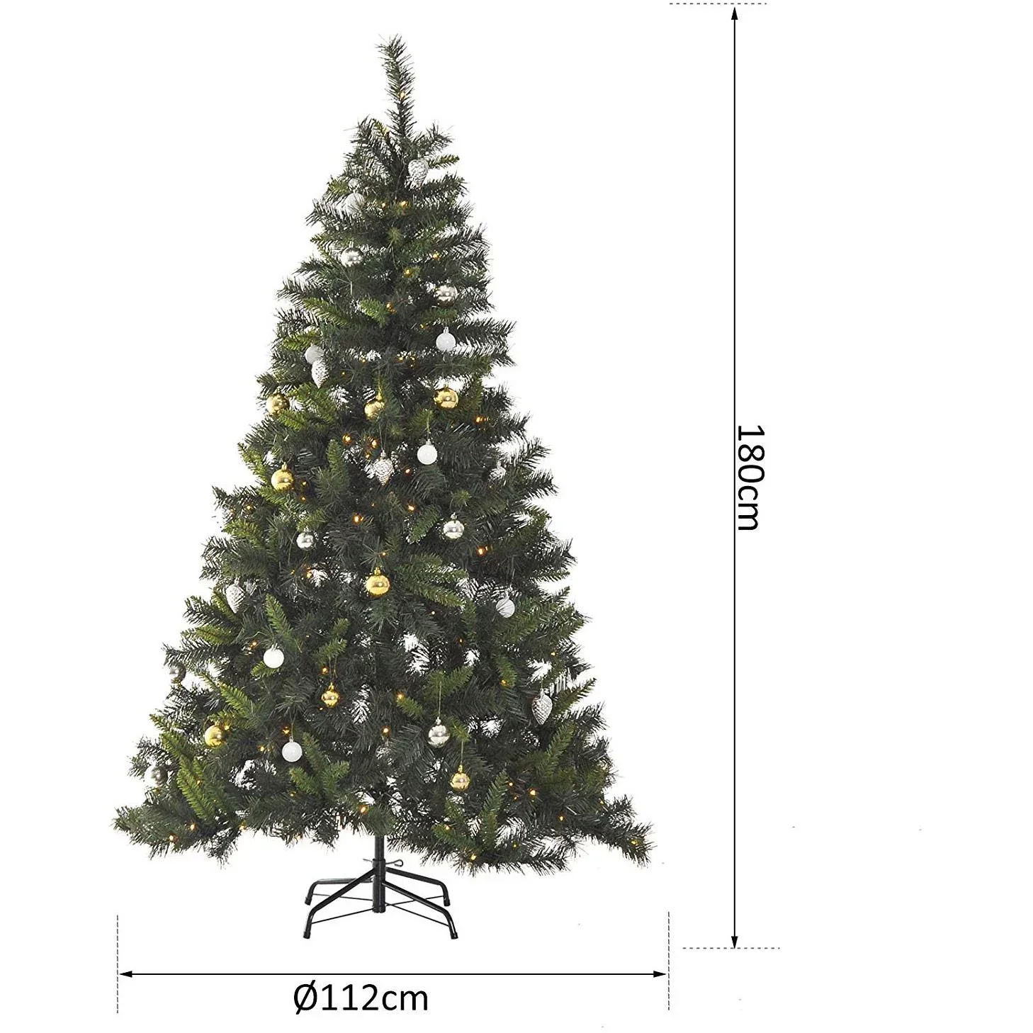 Weihnachtsbaum 180cm Tannenbaum 200 LEDs 745 Spitzen - 4