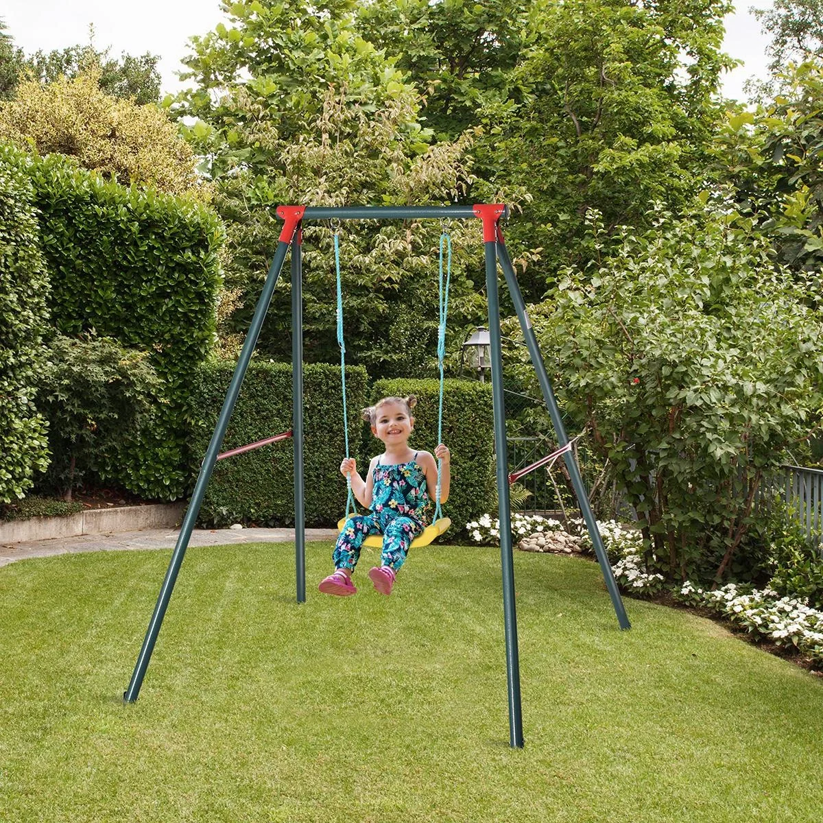 Kinderschaukel Gartenschaukel Schaukelgestell Schaukelgerüst Metallgestell 3-8 Jahre 155 x 160 x 180 cm - 0