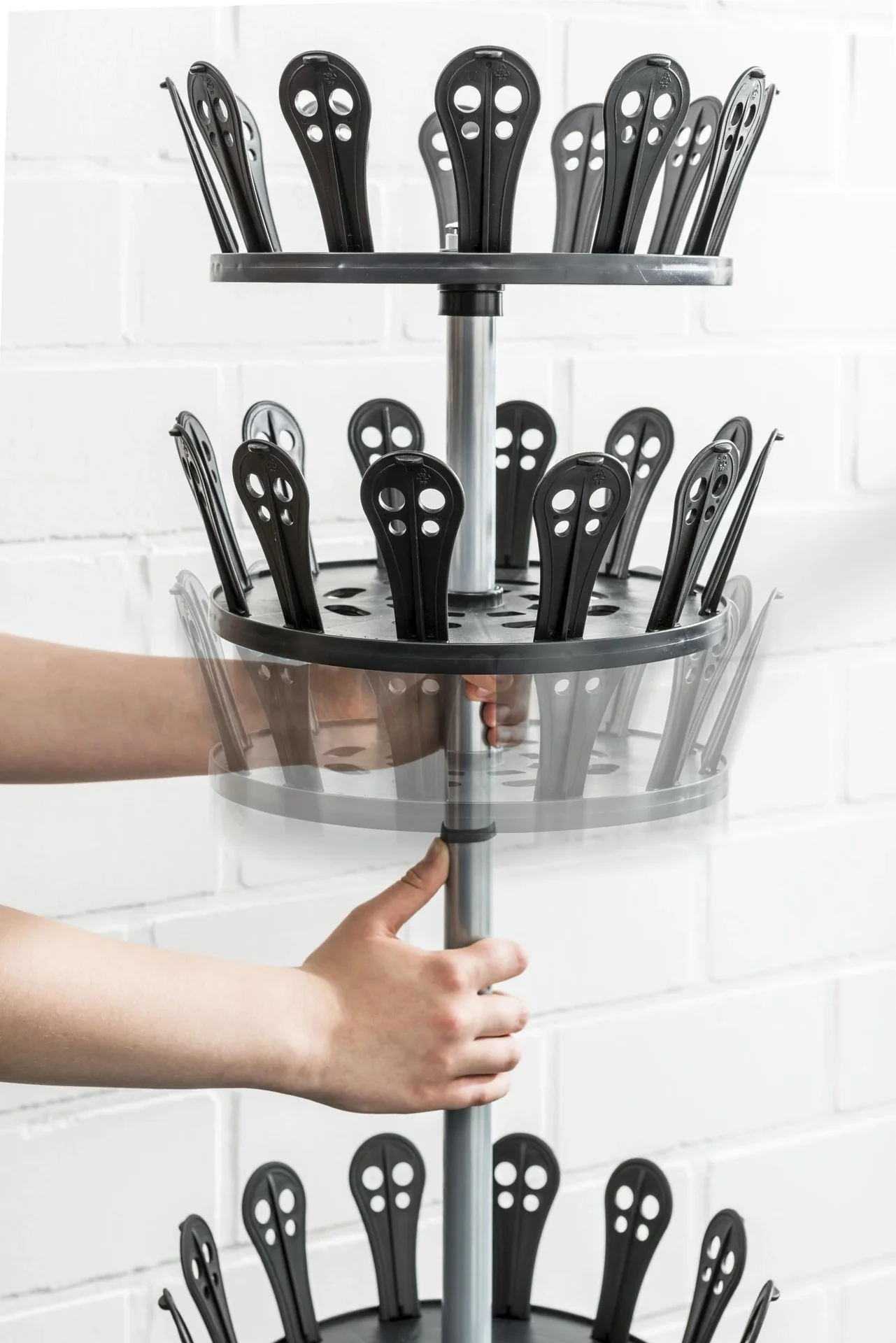 Schuh-Karussell, Schuh-Aufbewahrung, für 30 Paar, Schwarz - 1