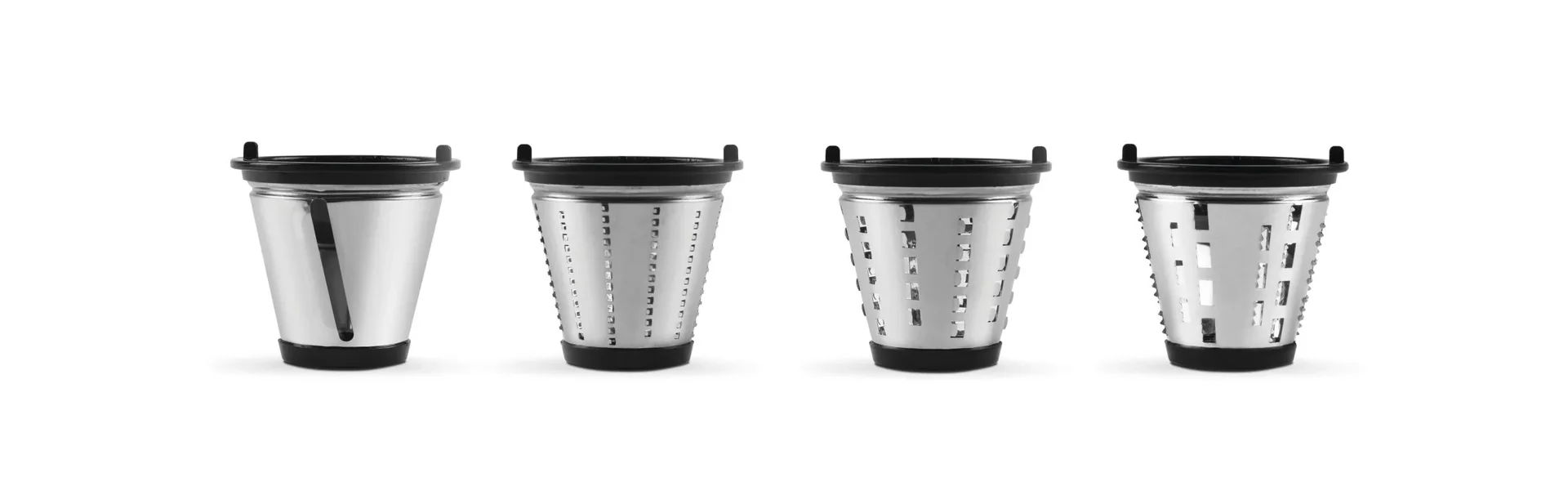 Elektrische Multi-Reibe „CR4“, Edelstahl, Schwarz/Silberfarben - 0