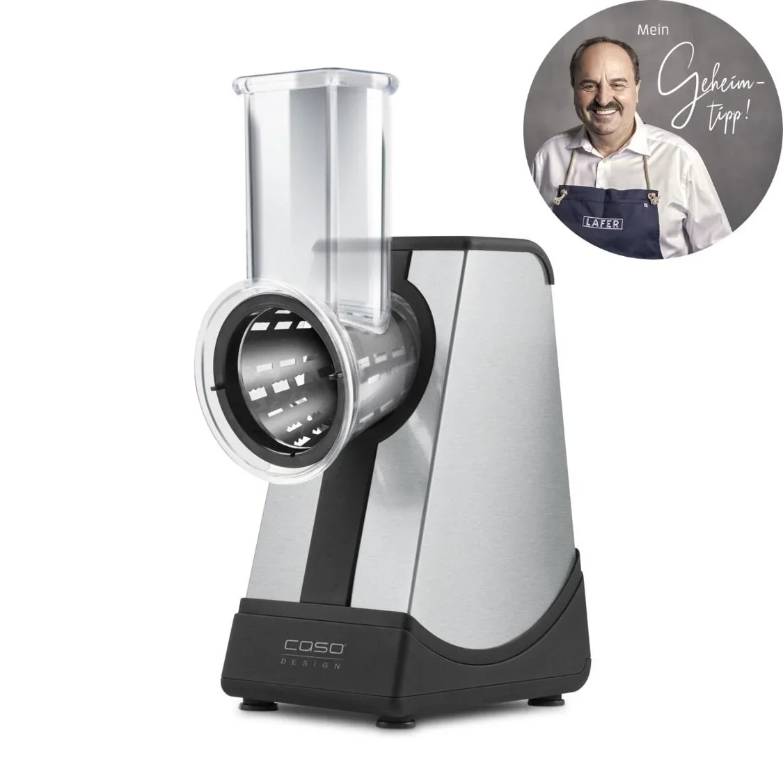 Elektrische Multi-Reibe „CR4“, Edelstahl, Schwarz/Silberfarben - 6