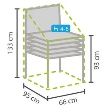 Schutzhülle für Stapelstühle - 66 x 95 x 133 cm - 1