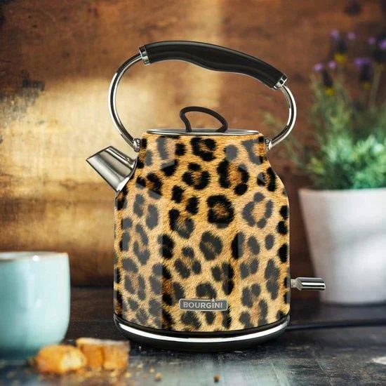 Panther Wasserkocher - 1.7L und Toaster - Panther Druck - Leopard - Retro - 1