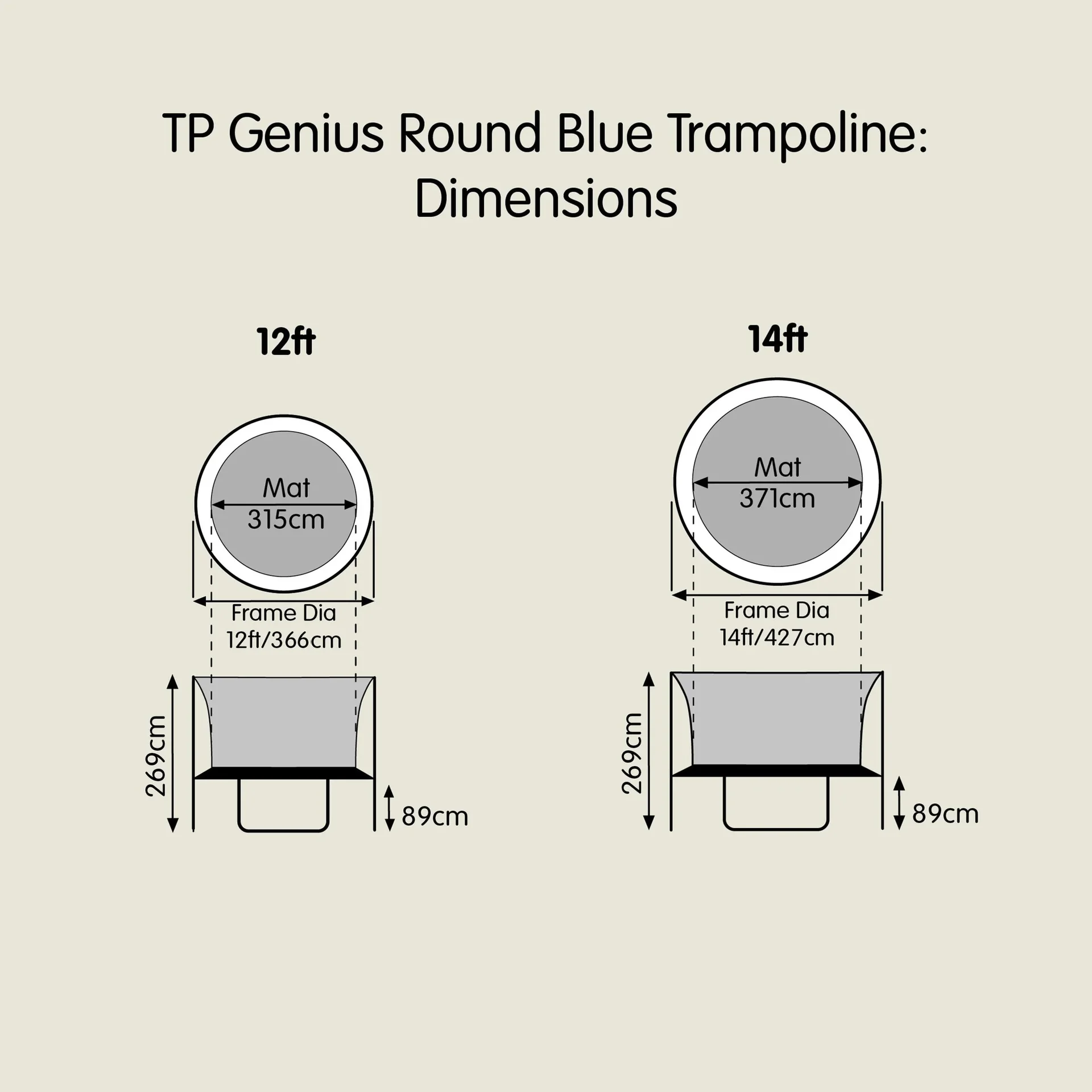 Genius Trampolin blau/schwarz Ø427 cm - 9