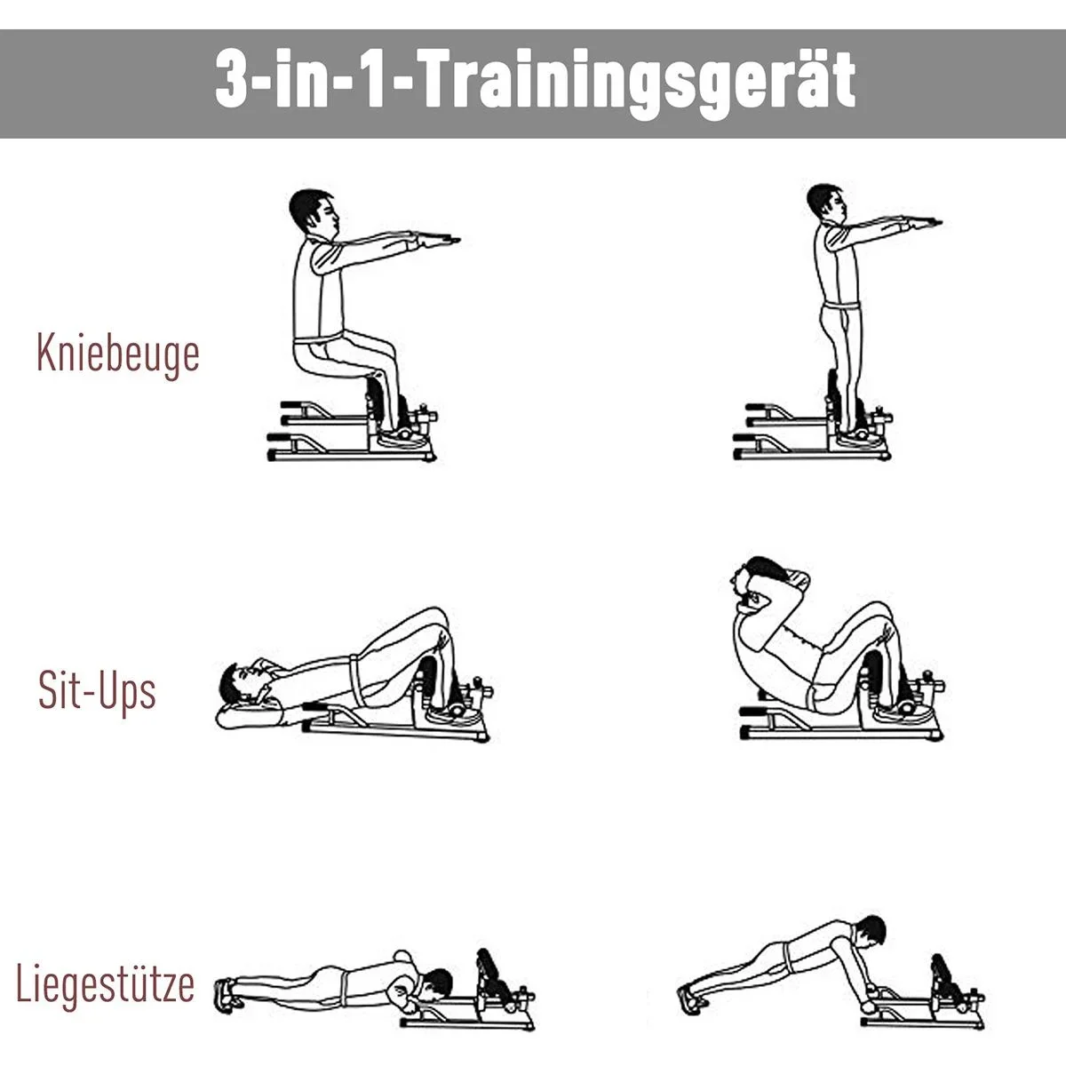 3-in-1 Trainingsgerät schwarz - 1