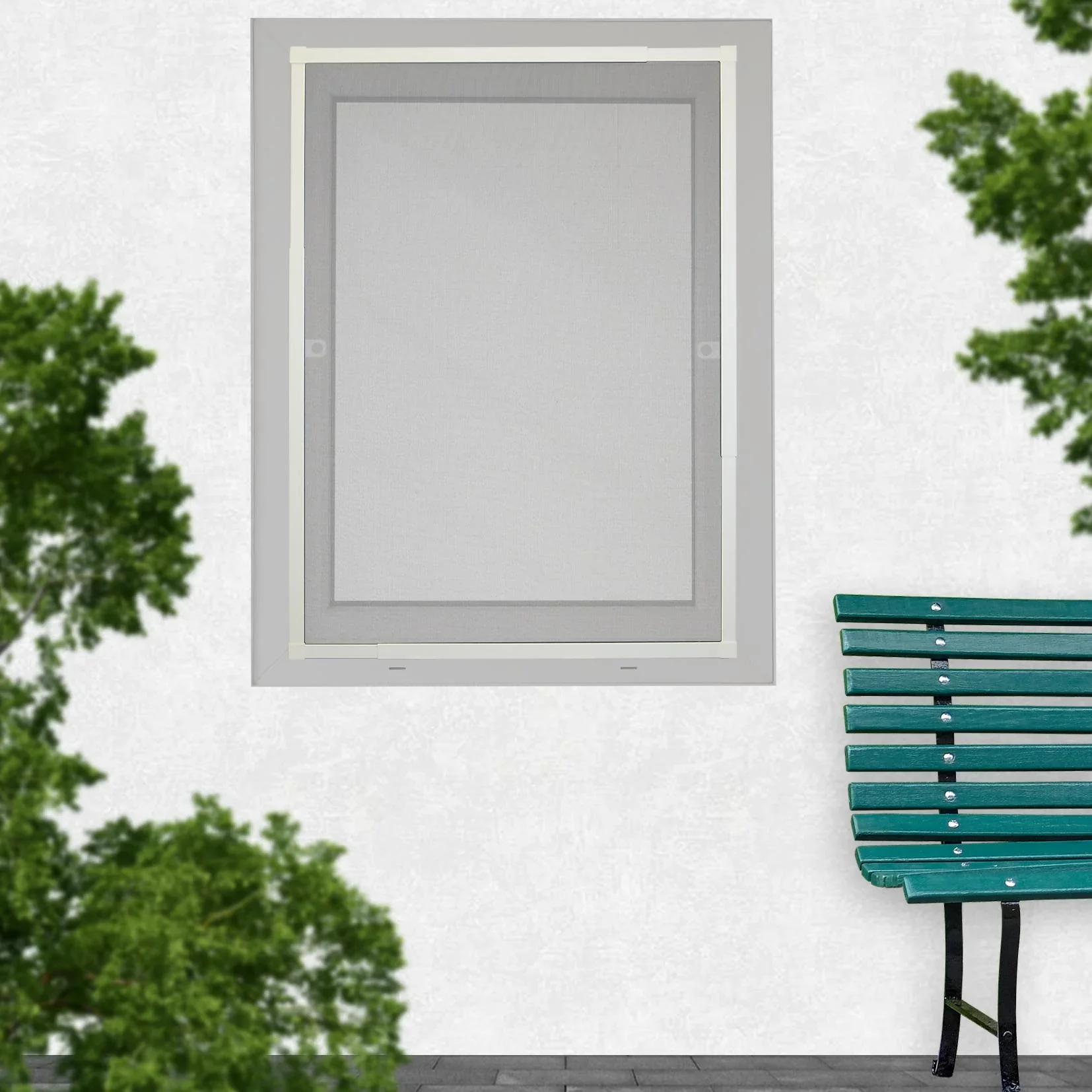 Teleskop-Insektenschutzfenster slim mit Pollenschutz 18 x 14 - 120 x 140 cm, weiß - 1
