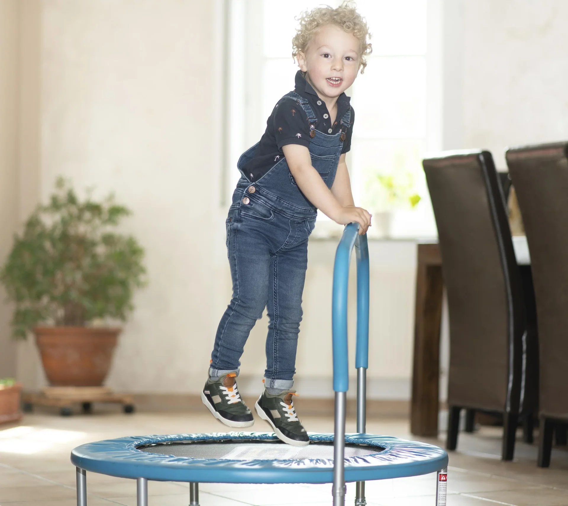 Kinder- & Fitnesstrampolin blau - 5