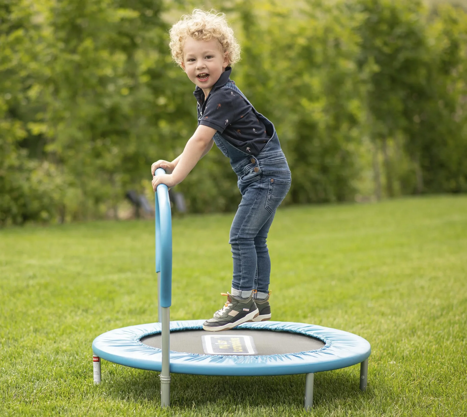 Kinder- & Fitnesstrampolin blau - 6