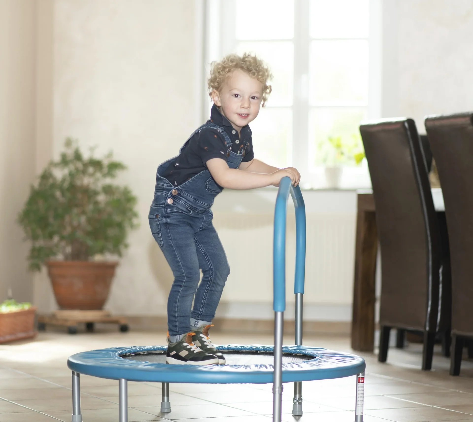 Kinder- & Fitnesstrampolin blau - 9
