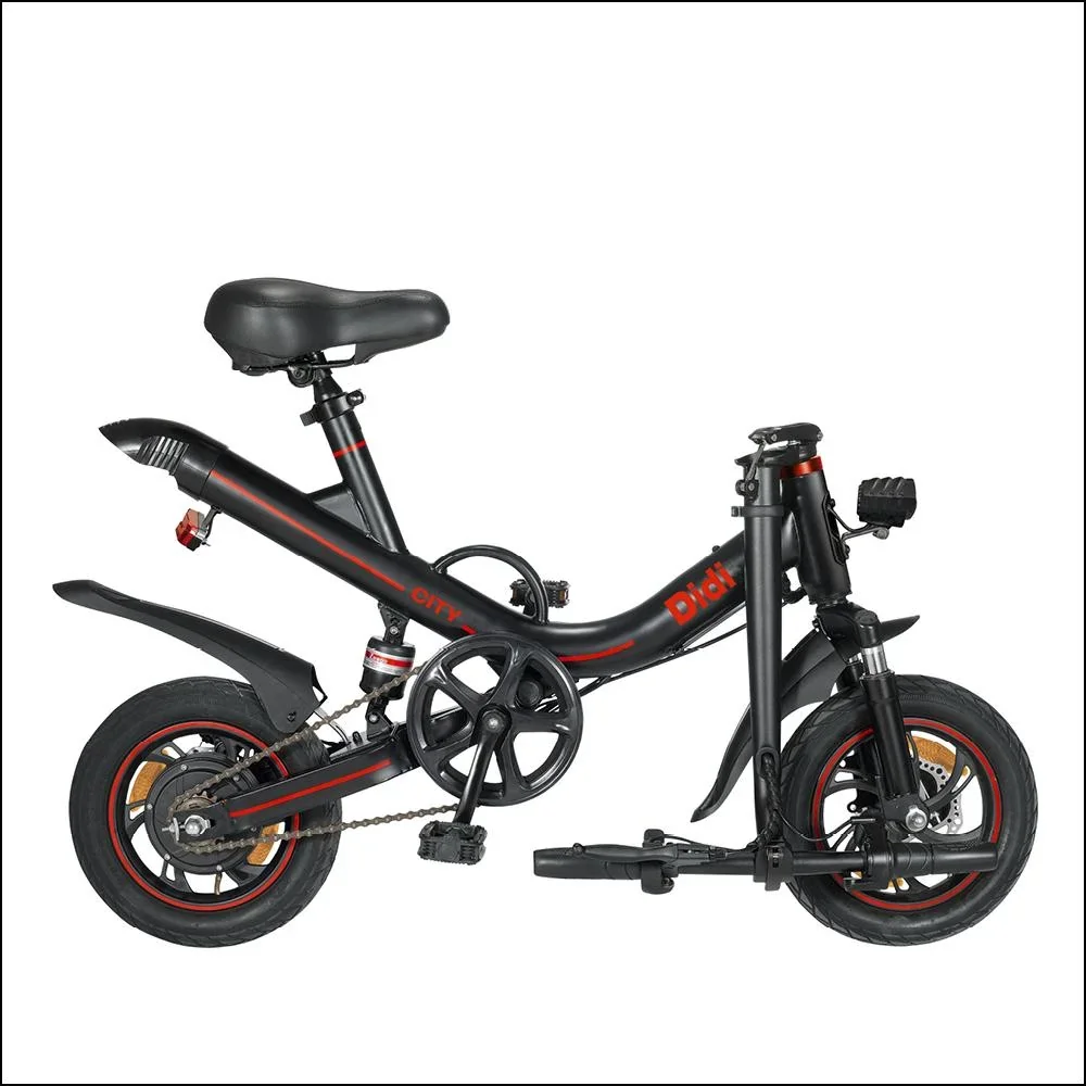 Unisex Mini E-Faltrad, 14 Zoll, schwarz, Didi City, Automatik - 8