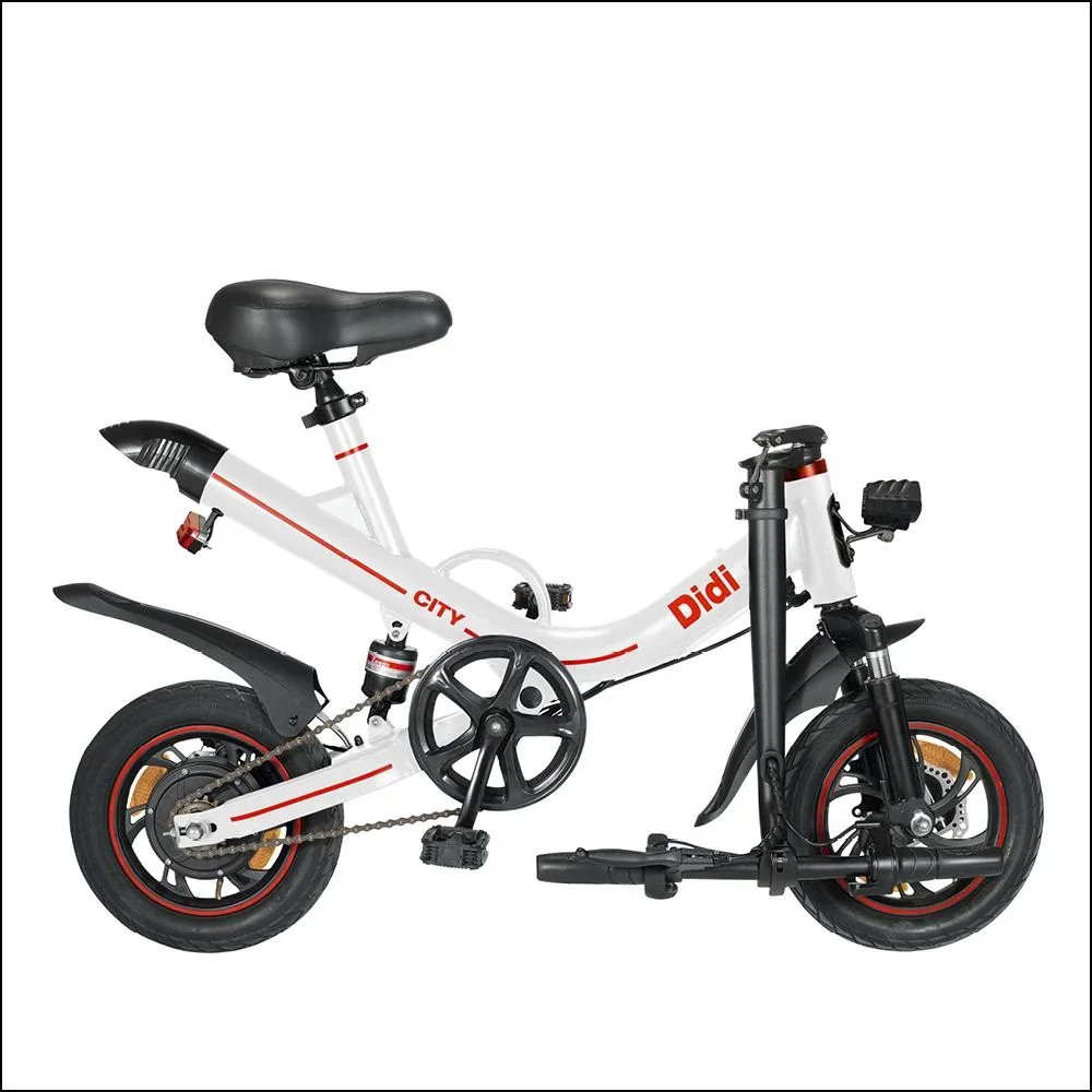 Unisex Mini E-Faltrad, 14 Zoll, schwarz, Didi City, Automatik - 9