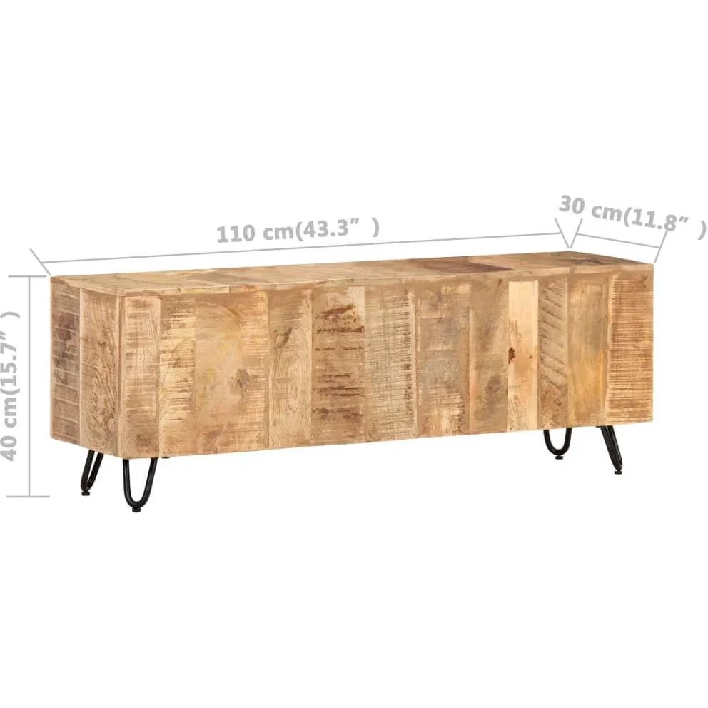 TV-Schrank 110x30x40 cm Mango-Massivholz - 0
