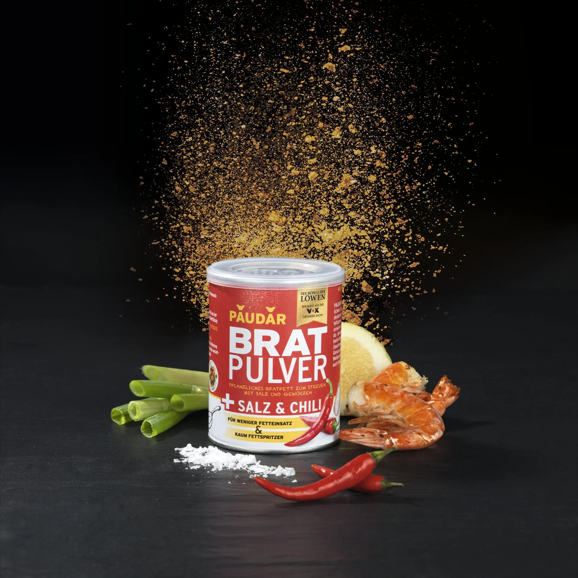 Pflanzliches Bratfett-Pulver, „PAUDAR“, mit Chili und Salz, 175 g - 2