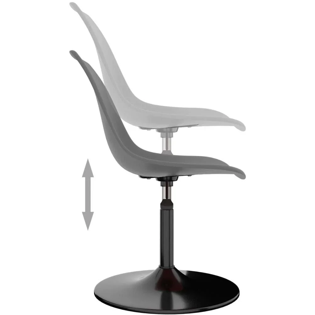 Esstischstühle drehbar 2tlg. PP hellgrau - 3