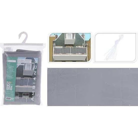 Ambiance Balkonsichtschutz - 445 x 76 cm - Dunkelgrau - Polyester - 0