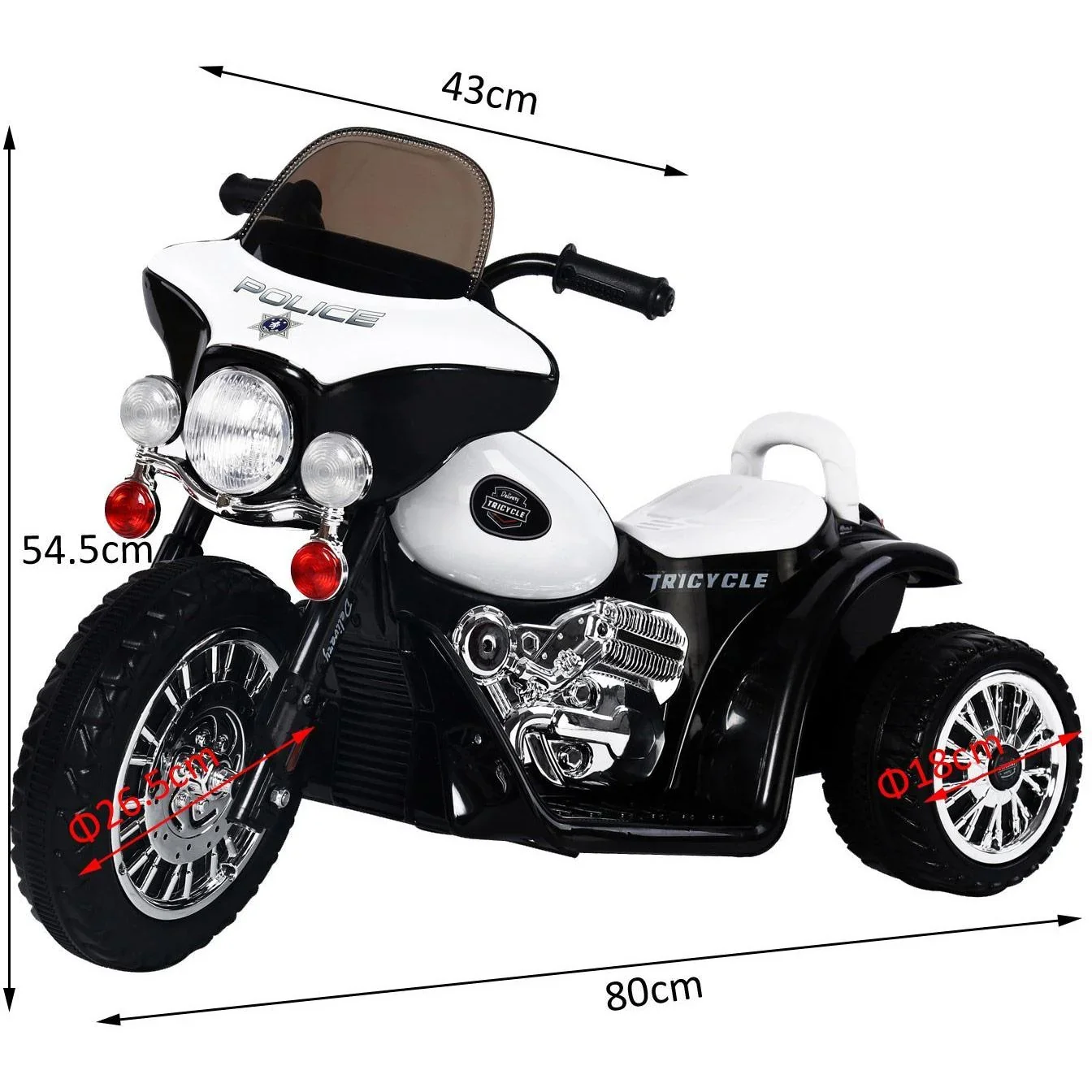 Elektromotorrad Kindermotorrad Schwarz-Weiß - 3