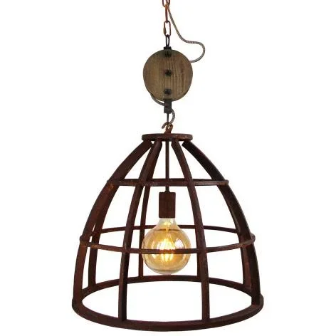 Hängelampe Matrix XL oxidationbrun Holz einstellbar 60W Ø 48m - 2