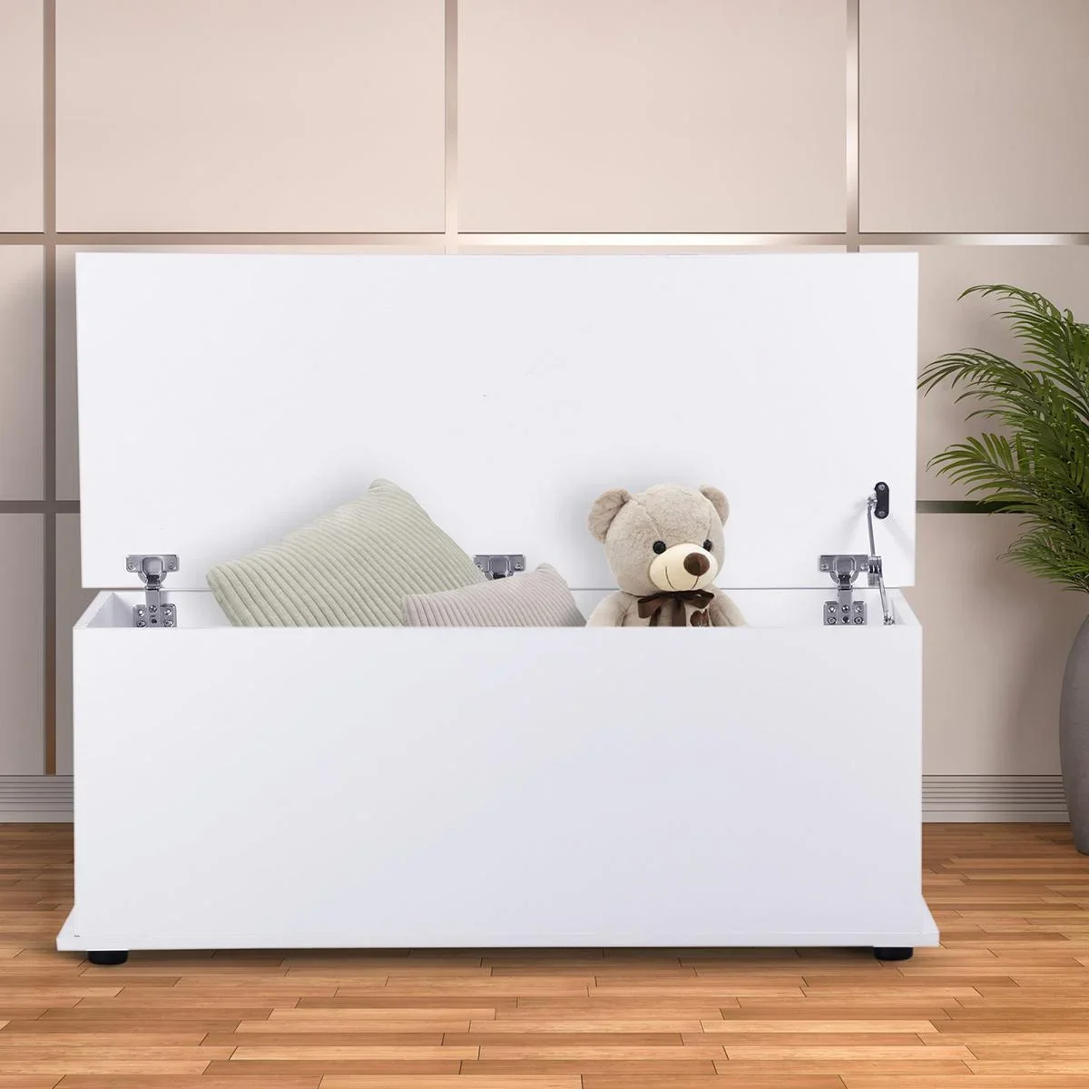 Holzkiste mit klappbarem Deckel - 5