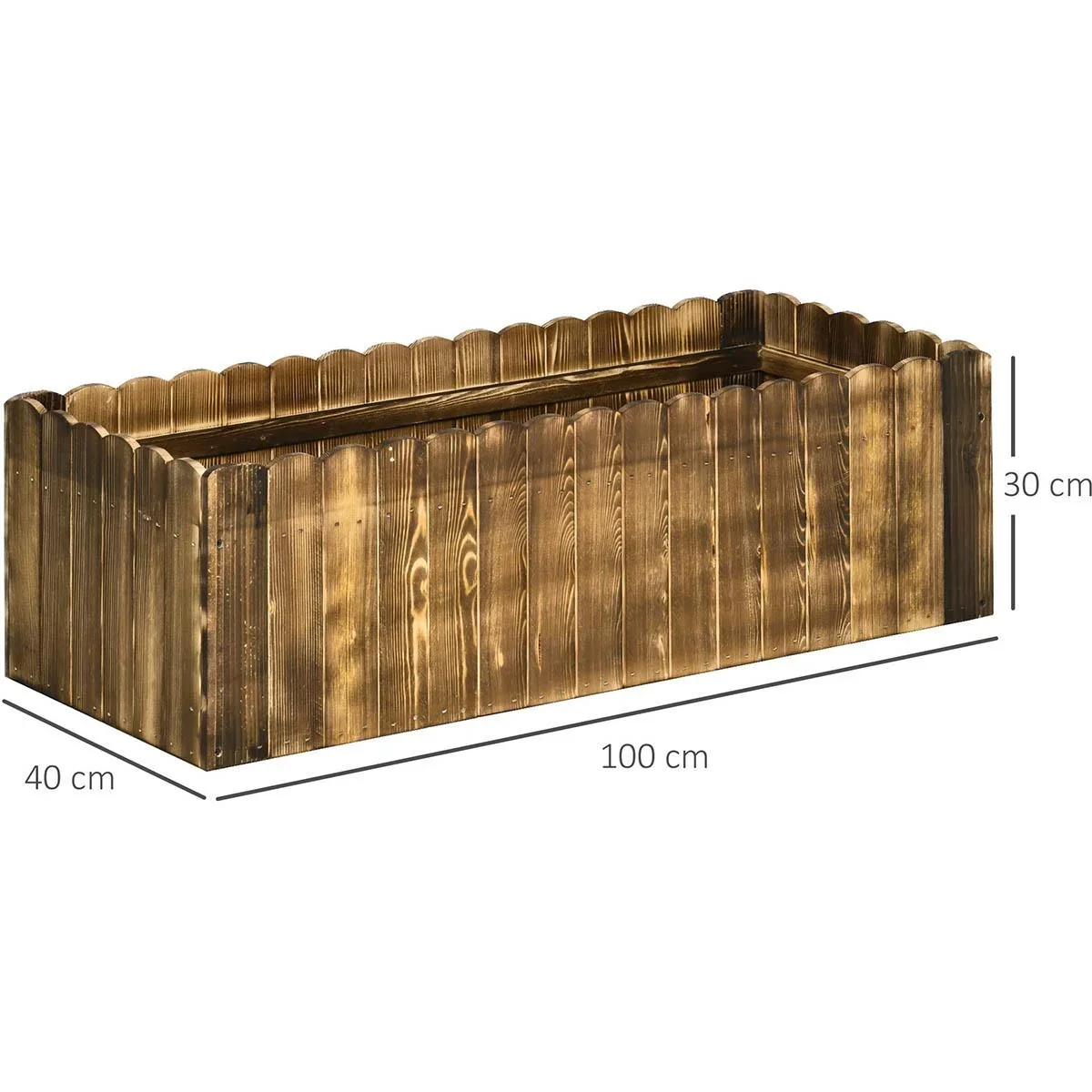 Hochbeet Pflanzkasten Kräuterbeet Pflanzbeet Gemüse Blumenbeet Blumenkasten Tannenholz 100 x 40 x 30 cm - 1