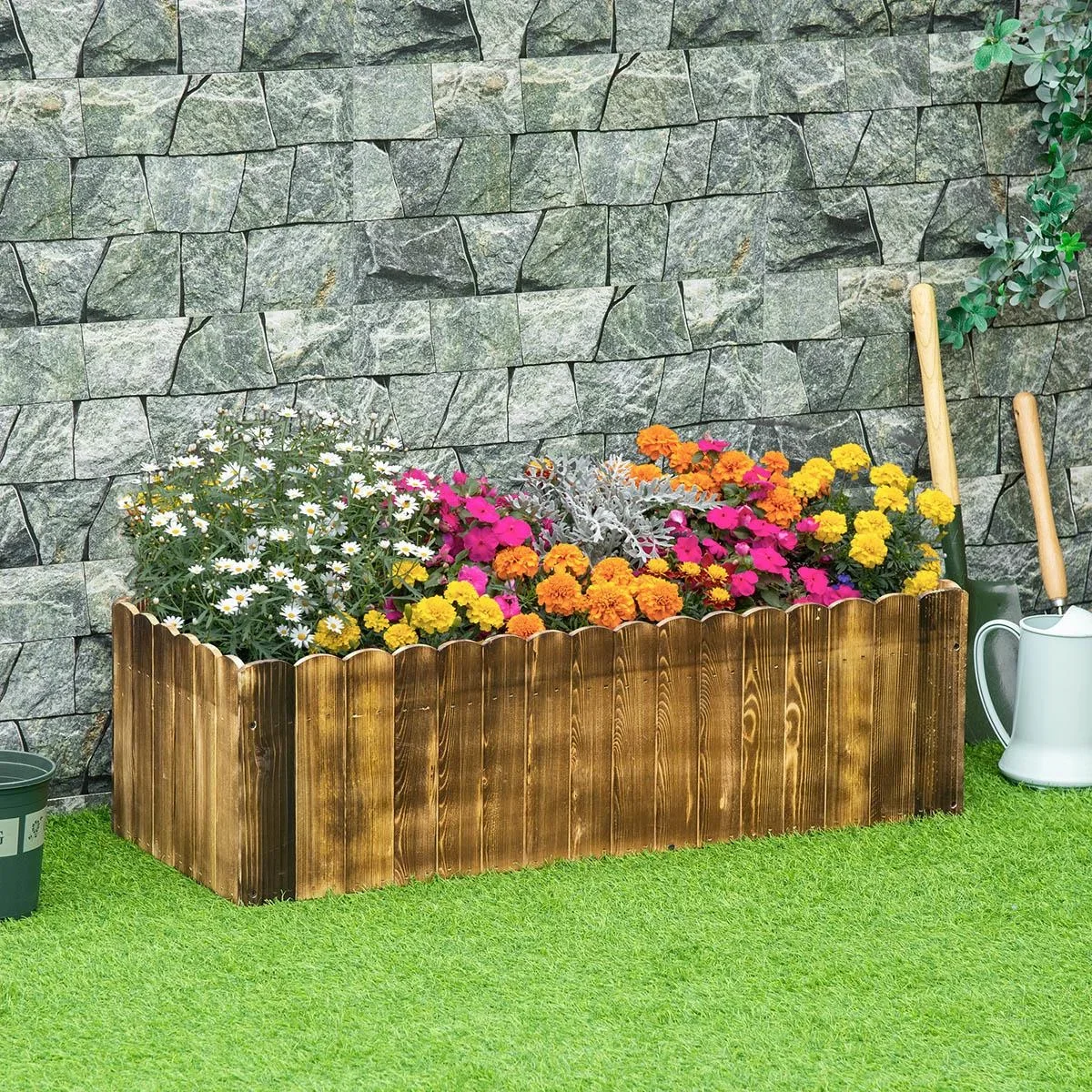 Hochbeet Pflanzkasten Kräuterbeet Pflanzbeet Gemüse Blumenbeet Blumenkasten Tannenholz 100 x 40 x 30 cm - 3