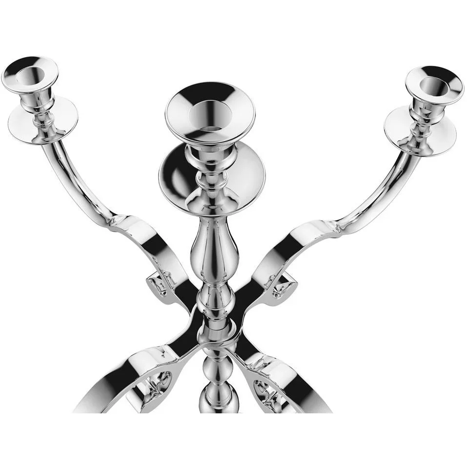 Kerzenständer silber glänzend Aluminium 60cm 5-armig Kandelaber - 7
