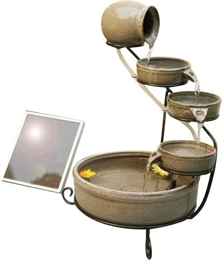 Solarbetriebener Kaskadenbrunnen - 0