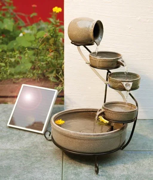 Solarbetriebener Kaskadenbrunnen - 4