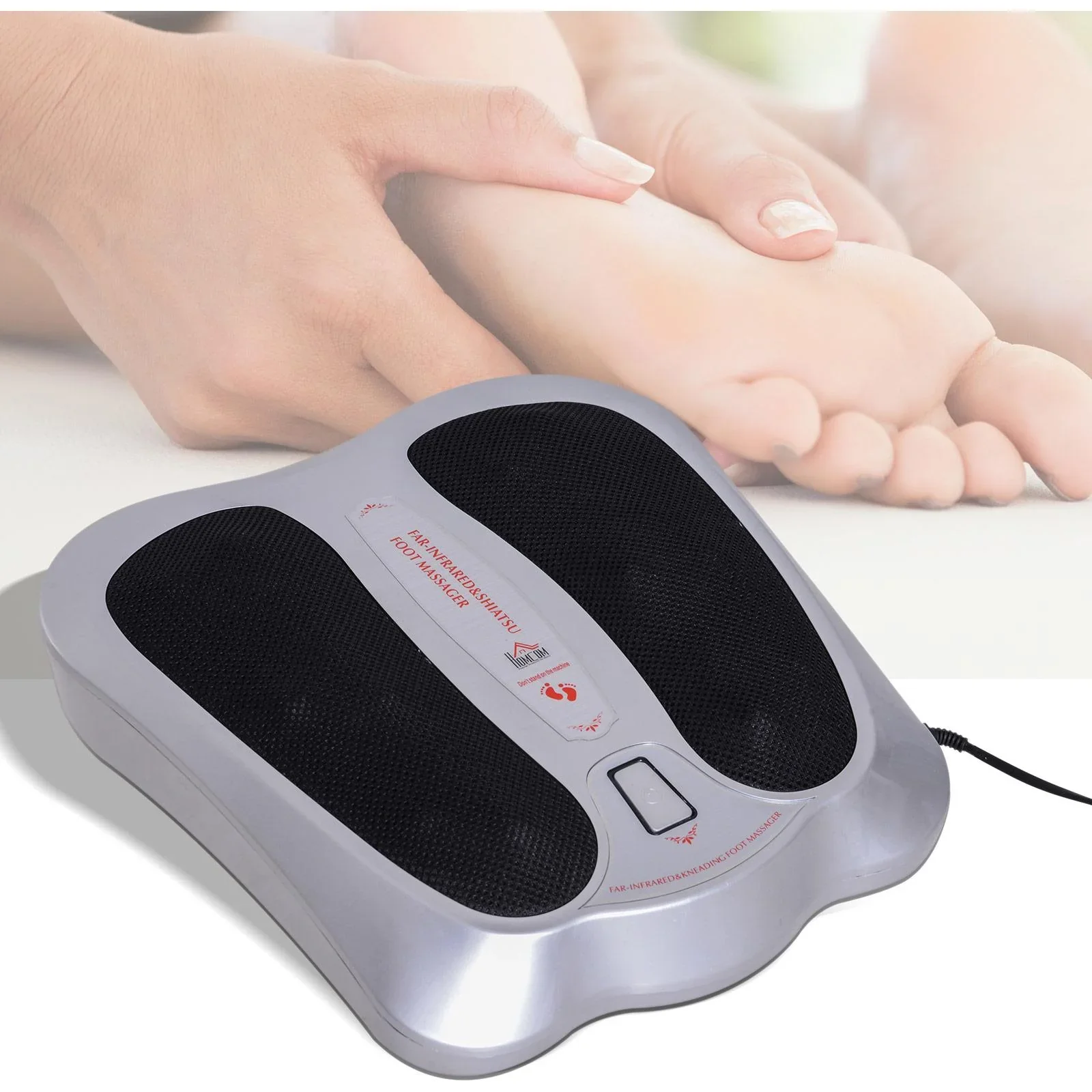 Shiatsu Fußmassagegerät Elektrisch Wärmefunktion Reflexzonenmassage Fußmassage 2 Modi Silber - 3