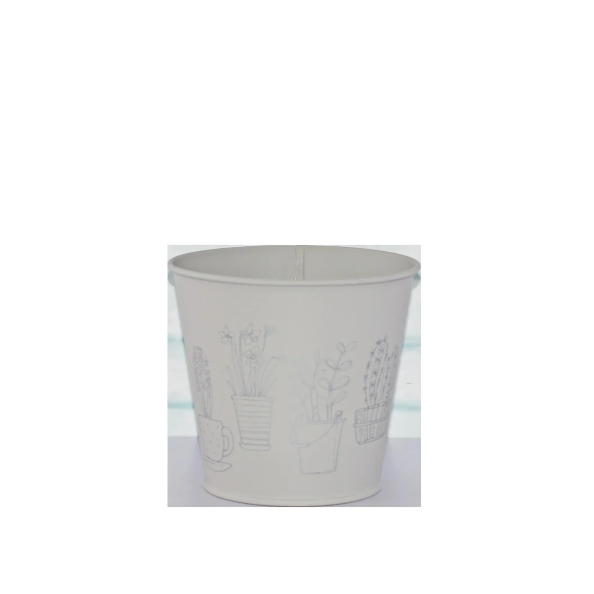 Übertopf aus Metall in Grau 4er Set - 0