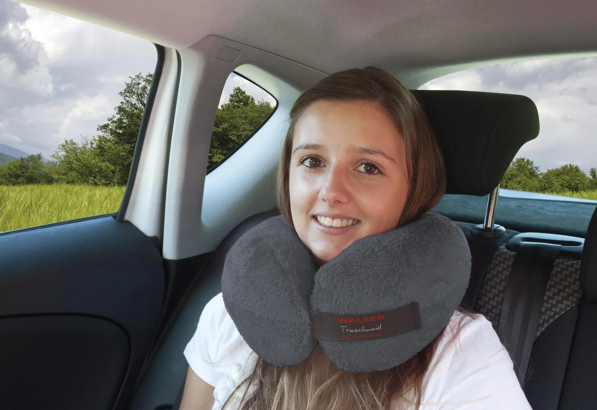 Nackenrolle/Reisekissen "Travelmaid" aus weichem Fleece - anthrazit - 2