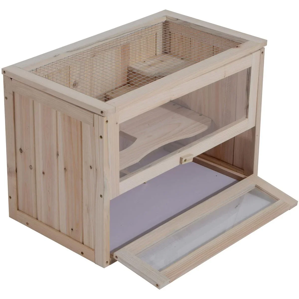 Nagerkäfig mit aufklappbarem Dach natur - 4