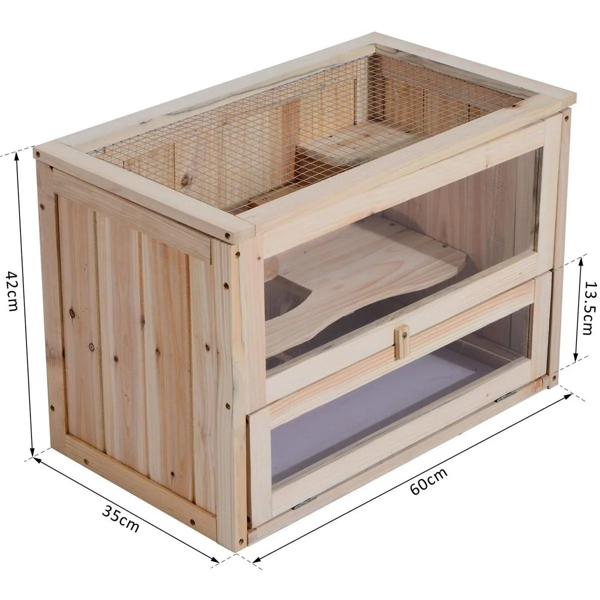 Nagerkäfig mit aufklappbarem Dach natur - 7